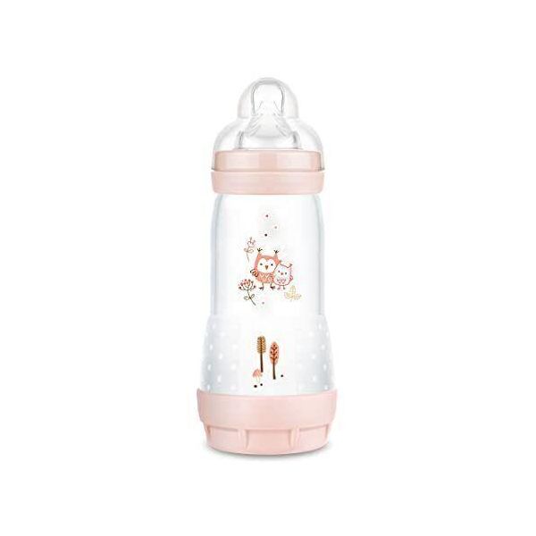 Biberon Mam Easy Start Anti-Colica, Tettarella In Silicone Skinsoft, 4+ Mesi, 320 Ml, Rosa-image