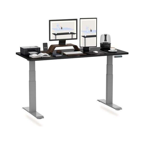 Flexispot Scrivania Regolabile In Altezza 140X80Cm 2 Motori, Portata 160 Kg, Protezione Anticollisione, Piano D'appoggio Monoblocco Da 25 Mm, 4 Posizioni Di Memoria Nero-image