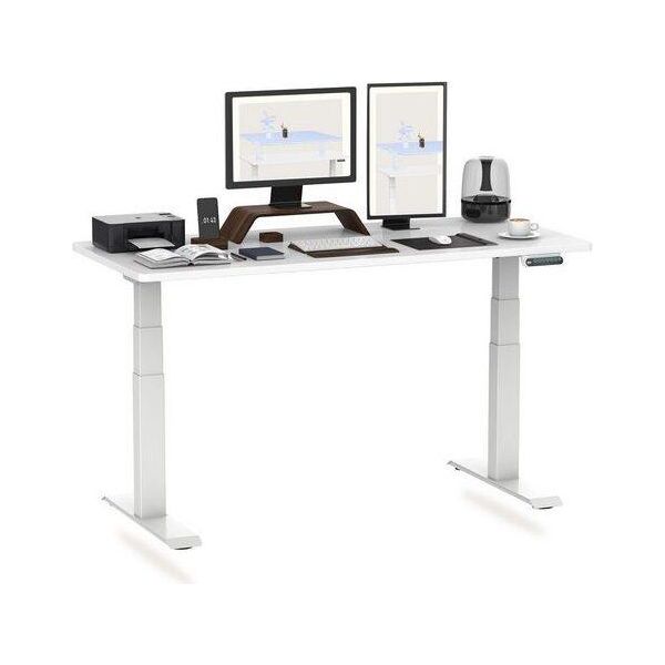 Flexispot Scrivania Regolabile In Altezza 180X80Cm 2 Motori, Portata 160 Kg, Protezione Anticollisione, Piano D'appoggio Monoblocco Da 25 Mm, 4 Posizioni Di Memoria Bianco-image