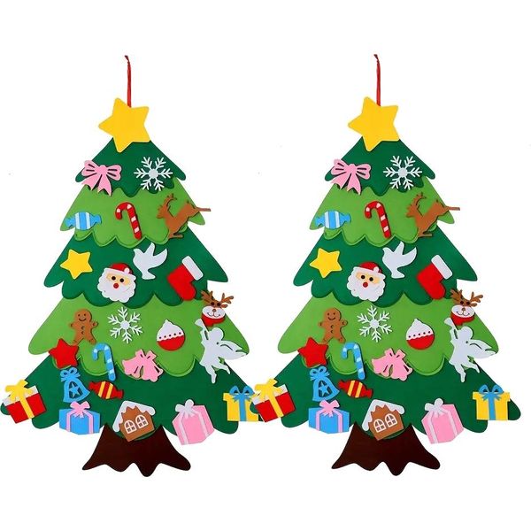 Set Albero Di Natale In Feltro 3D: Albero Di Natale Decorato Con Ornamenti Per Bambini - Decorazioni Creative In Feltro Fai Da Te Per La Casa - F2ELTPINETRE 1+1 Gratis-image