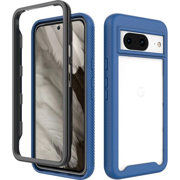 Custodia Google Pixel 8, Copertura Posteriore Trasparente Ibrida, Robusto Paraurti In Tpu, Custodia Antiurto Per Google Pixel 8 Blu Navy-image