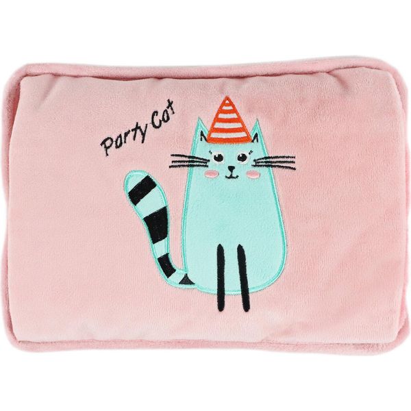 Biggdesign Borsa Dell'acqua Calda Elettrica Con Copertura Morbida, Borsa Dell'acqua Calda Ricaricabile Per Alleviare I Dolori, Ideale Per I Crampi Mestruali, Impermeabile, Controllo Intelligente Della Temperatura, Party Cat-image