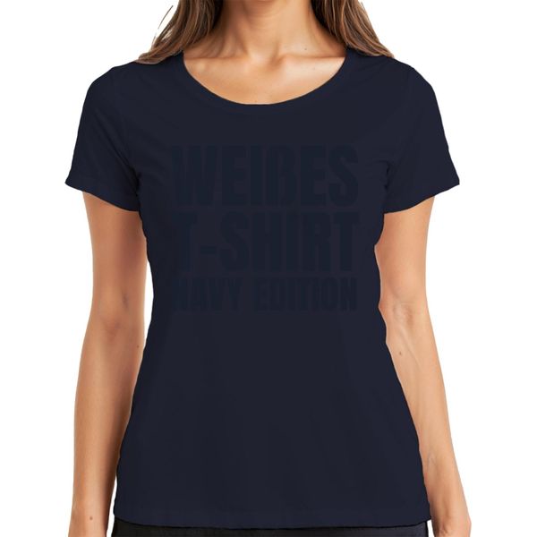 White Shirt Navy Edition Maglietta Da Donna Divertente Sarcasmo Ironia Nero Umorismo, Marina, Xxl-image