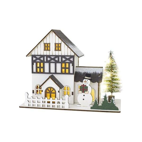 Retlux, Decorazione Natalizia Con Pupazzo Di Neve Rxl 465, Legno, Ww, 7 Led, 2 X LR44-image