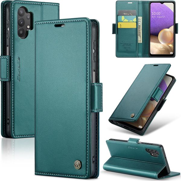 Custodia Galaxy A32 5G, Carta Di Blocco Rfid, Custodia In Pelle Avanzata Con Funzione Stand Per Samsung Galaxy A32 5G/M32 5G Verde-image