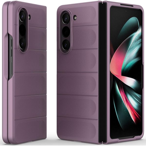 Custodia Per Samsung Galaxy Z Fold 5 Custodia Rigida Pc Opaca Antiurto Antiscivolo Viola-image