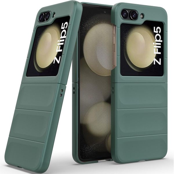 Custodia Per Samsung Galaxy Z Flip 5 Custodia Rigida Pc Opaca Antiurto Antiscivolo Verde-image