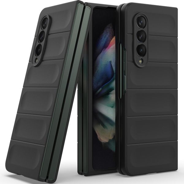 Custodia Per Samsung Galaxy Z Fold 3 5G Custodia Rigida Pc Opaca Antiurto Antiscivolo Nero-image