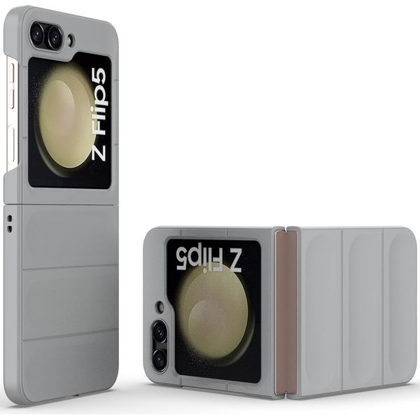 Custodia Per Samsung Galaxy Z Flip 5 Custodia Rigida Pc Opaca Antiurto Antiscivolo Grigio-image