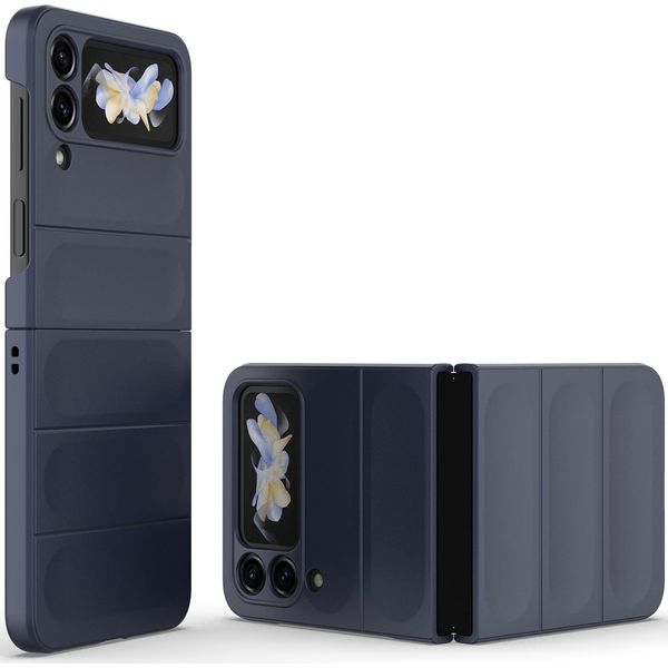 Custodia Per Samsung Galaxy Z Flip 4 5G Custodia Rigida Pc Opaca Antiurto Antiscivolo Blu Scuro-image