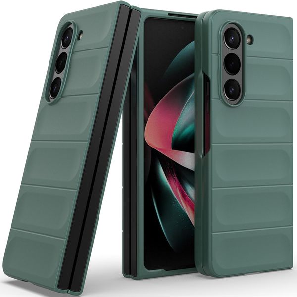 Custodia Per Samsung Galaxy Z Fold 5 Custodia Rigida Pc Opaca Antiurto Antiscivolo Verde-image