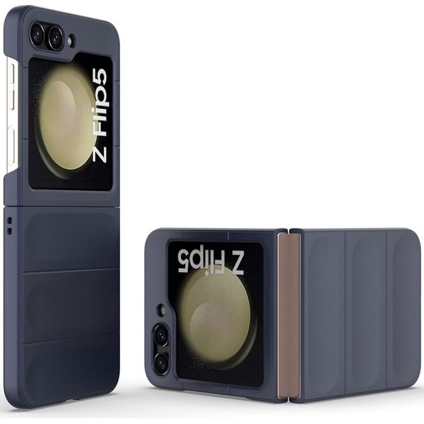 Custodia Per Samsung Galaxy Z Flip 5 Custodia Rigida Pc Opaca Antiurto Antiscivolo Blu Scuro-image