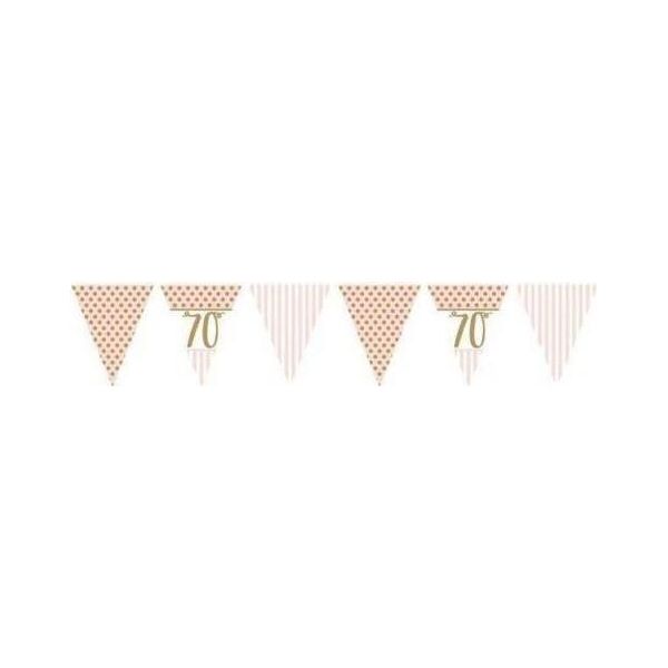 Creative Party - Metallic - Bandiere, 70° - Carta SG26710 (Taglia Unica) (Rosa/Bianco/Oro)-image