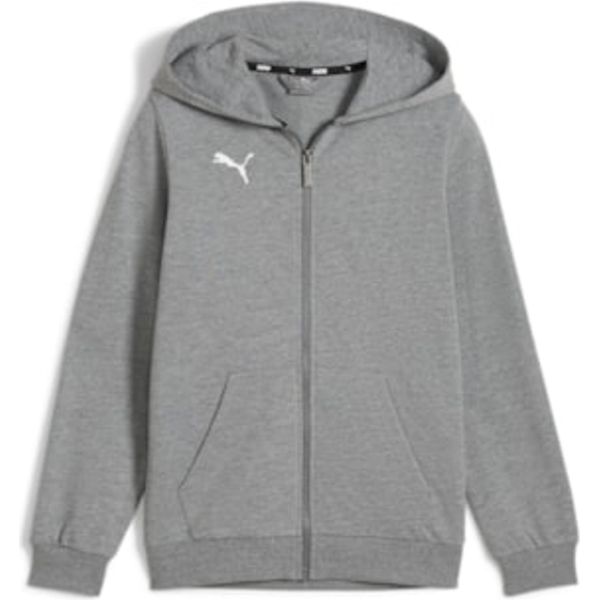 Puma Teamgoal Felpa Con Cappuccio E Zip Integrale Per Bambini - Grigio Chiaro Screziato-image