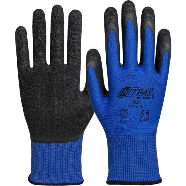 Nitras Safety 3521-11 Nitras Safety Unisex Arbeitshandschuhe 3521 Blau GrößE 11, 12 Paar-image