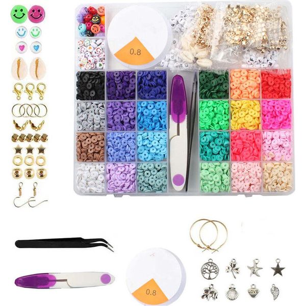 Set Di Perline In Polimero - 5300 Pezzi - Creatore Di Gioielli - Crea I Tuoi Gioielli - Set Di Perline - Perline Di Lettere-image