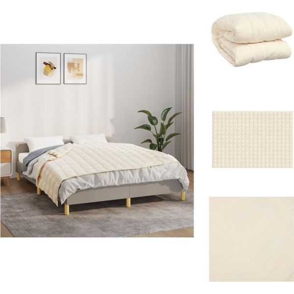 Vidaxl Coperta Pesata Crema Chiaro 140X200 Cm 6 Kg Di Tessuto - Coperte-image