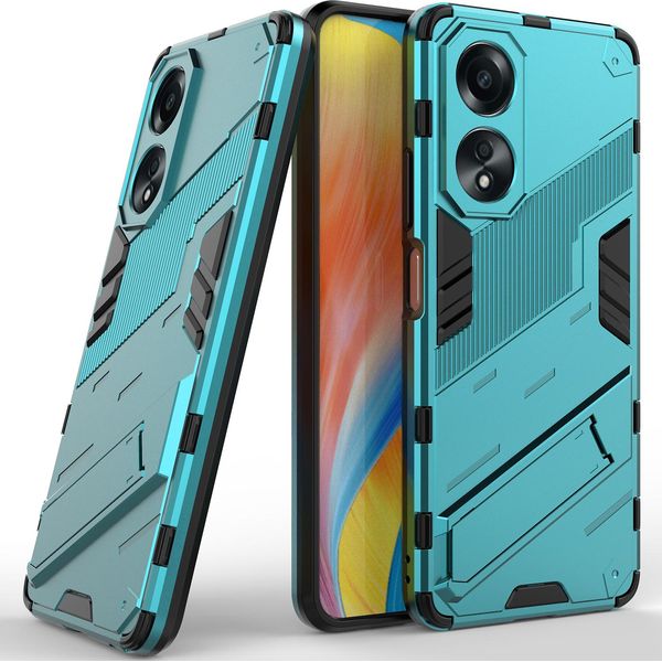 Custodia Per Oppo A58 4G Hybrid Pc Tpu Custodia Protettiva Antiurto Con Funzione Stand Blu-image
