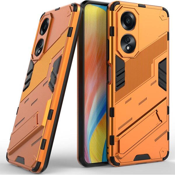 Custodia Per Oppo A58 4G Custodia Protettiva Ibrida In Pc Tpu Antiurto Con Funzione Stand Bianco-image
