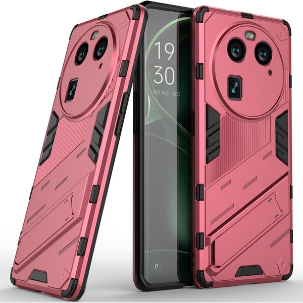 Custodia Armor Per Oppo Find X6, Custodia Protettiva Antiurto Ibrida In Pc Tpu Con Funzione Di Supporto Rosa-image