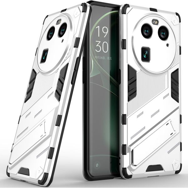 Custodia Per Oppo Find X6 Custodia Protettiva Ibrida In Pc Tpu Antiurto Con Funzione Stand Arancione-image