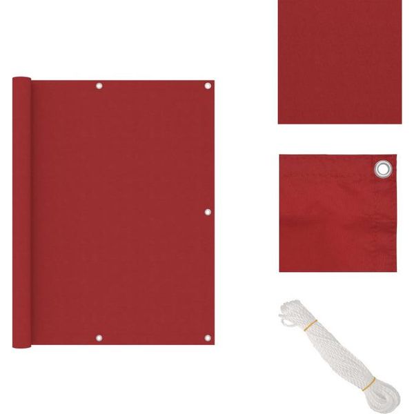 Vidaxl Schermo Privacy Per Balcone Rosso 120X300 Cm Tessuto Oxford - Ombrelloni E Tende Da Sole-image