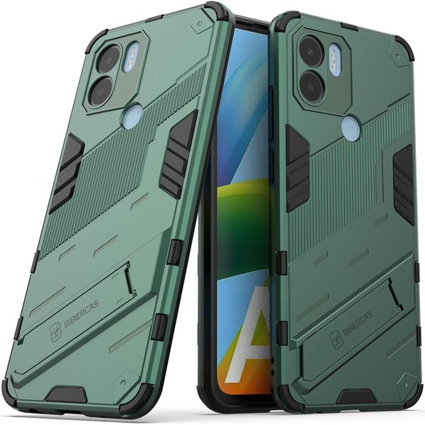 Custodia Per Xiaomi Poco C50/Redmi A1+/Redmi A2+ Custodia Protettiva Ibrida In Pc Tpu Antiurto Con Funzione Di Supporto Verde-image