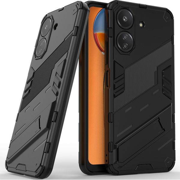 Custodia Per Xiaomi Redmi 13C /Poco C65 Custodia Protettiva Ibrida In Pc Tpu Antiurto Con Funzione Stand Nero-image
