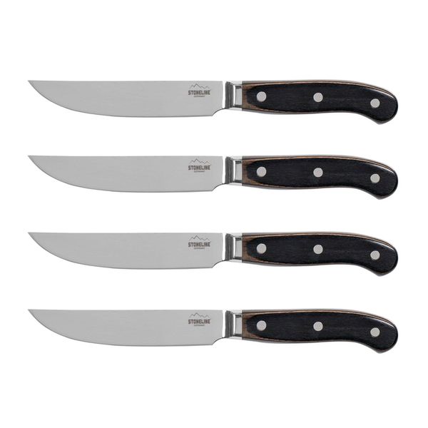 Stoneline® Set Di Coltelli Da Bistecca In Acciaio Inox 4 Pezzi | Manico In Legno-image