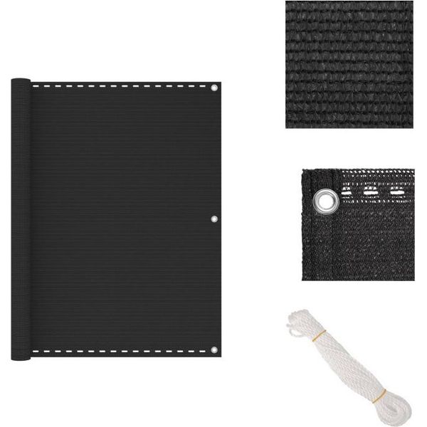 Vidaxl Schermo Privacy Per Balcone Antracite 120X300 Cm Hdpe - Ombrelloni E Tende Da Sole-image