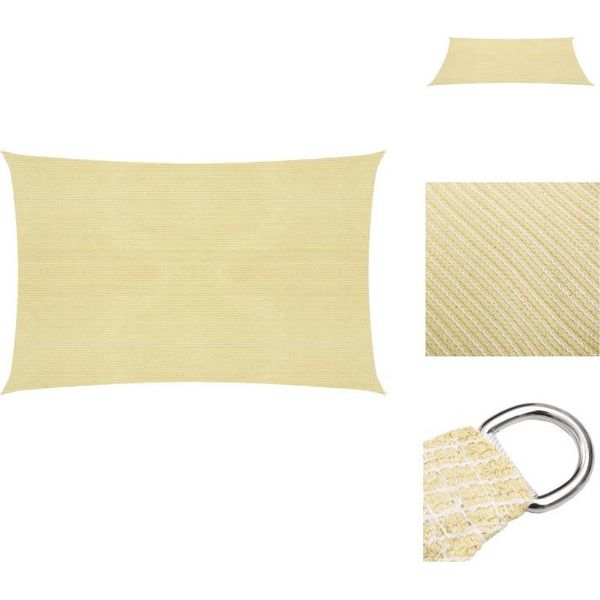 Vidaxl Tenda Da Sole 160 G/M² Beige 3,5X4,5 M Hdpe - Ombrelloni E Tende Da Sole-image