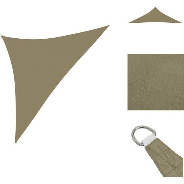 Vidaxl Tenda Da Sole In Tessuto Oxford Triangolare 3,5X3,5X4,9 M Beige - Ombrelloni E Tende Da Sole-image