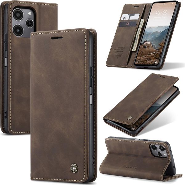 Xiaomi Redmi 12 5G/4G /Poco M6 Pro 5G Custodia, Retro Custodia In Finto Cuoio Con Funzione Stand Per Xiaomi Redmi 12 5G/4G /Poco M6 Pro 5G Kupfer-image