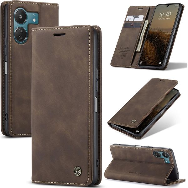 Xiaomi Redmi 13C /Poco C65 Custodia, Retro Custodia In Finto Cuoio Con Funzione Stand Per Xiaomi Redmi 13C /Poco C65 Kupfer-image
