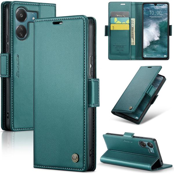 Xiaomi Redmi 13C /Poco C65 Custodia, Custodia In Pelle Con Supporto Per Xiaomi Redmi 13C /Poco C65 Verde-image
