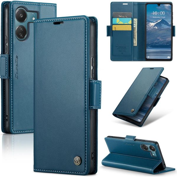 Xiaomi Redmi 13C /Poco C65 Custodia, Custodia In Pelle Con Funzione Stand Per Xiaomi Redmi 13C /Poco C65 Blu-image