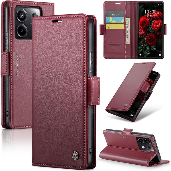 Xiaomi Redmi Note 13 Pro 5G Case, Custodia In Pelle Con Funzione Stand Per Xiaomi Redmi Note 13 Pro 5G Red-image