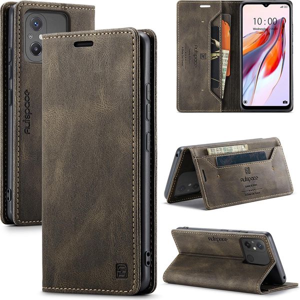 Xiaomi Redmi 12C /Poco C55 Custodia, Retro Custodia In Finto Cuoio Stand Copertura Protettiva Per Xiaomi Redmi 12C /Poco C55 Rame-image