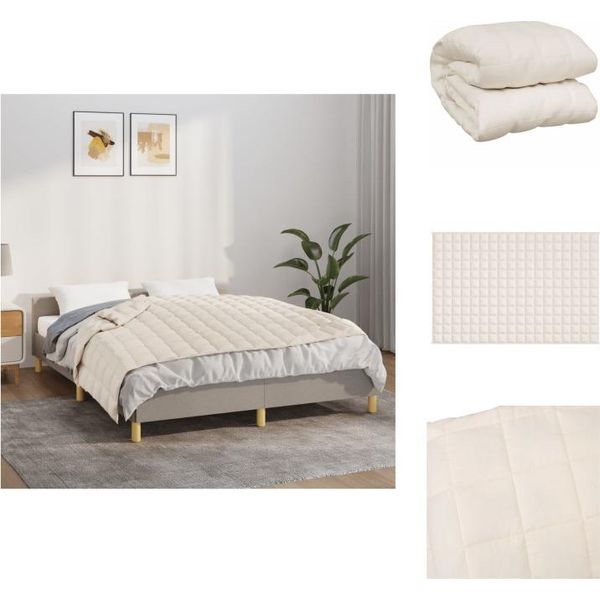 Vidaxl Coperta Pesata Crema Chiaro 122X183 Cm 9 Kg Di Tessuto - Coperte-image
