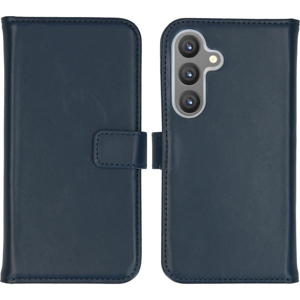 Custodia Per Samsung Galaxy S24 - Vera Pelle - Custodia Selencia Flip Flap - Blu-image