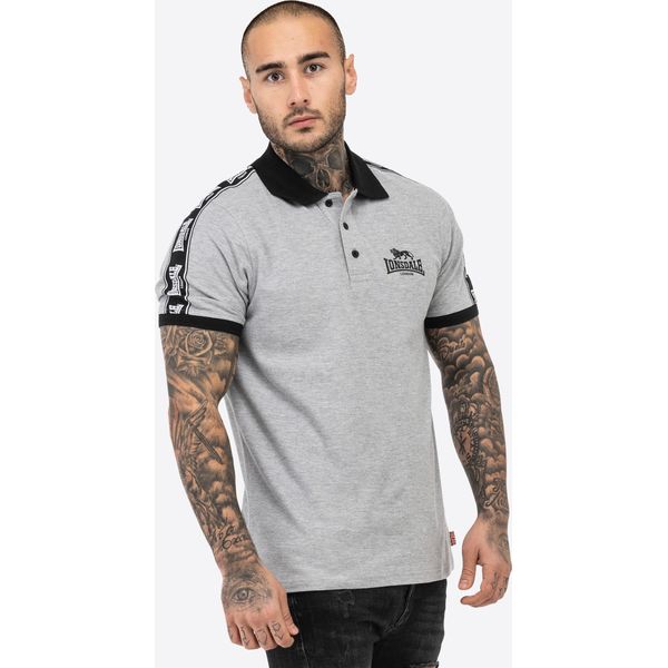 Polo Uomo Regular Fit Setter Marl Grigio/Nero/Bianco L Lonsdale-image