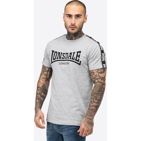 T-Shirt Uomo Regular Fit Vementry Marl Grigio/Nero/Bianco Xxl Lonsdale-image