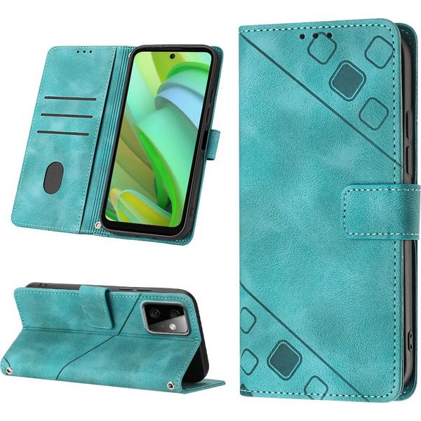 Custodia Per Motorola Moto G Power 2023 In Rilievo Custodia A Portafoglio In Pelle Flip Con Funzione Stand Verde-image
