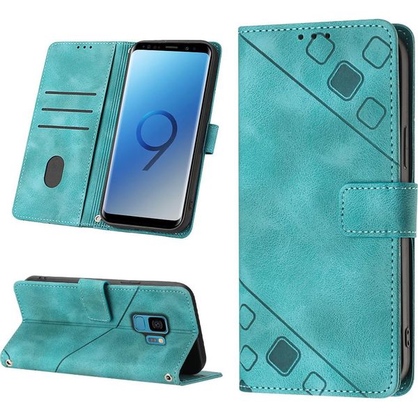 Custodia Per Samsung Galaxy S9 Plus In Rilievo Custodia A Portafoglio In Pelle Flip Con Funzione Stand Verde-image