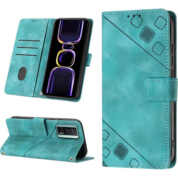 Custodia Per Xiaomi Poco F5 Pro /Redmi K60 /K60 Pro In Rilievo Custodia A Portafoglio In Pelle Flip Con Supporto Verde-image