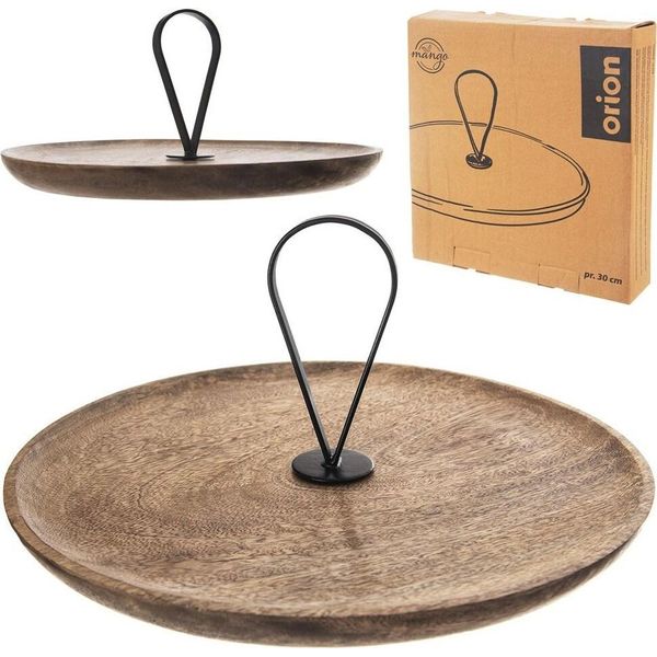 Orion Piatto Da Portata In Legno Piatti Da Portata Piatti Da Frutta Piatti Da Torta In Legno Mango 30,5 Cm-image