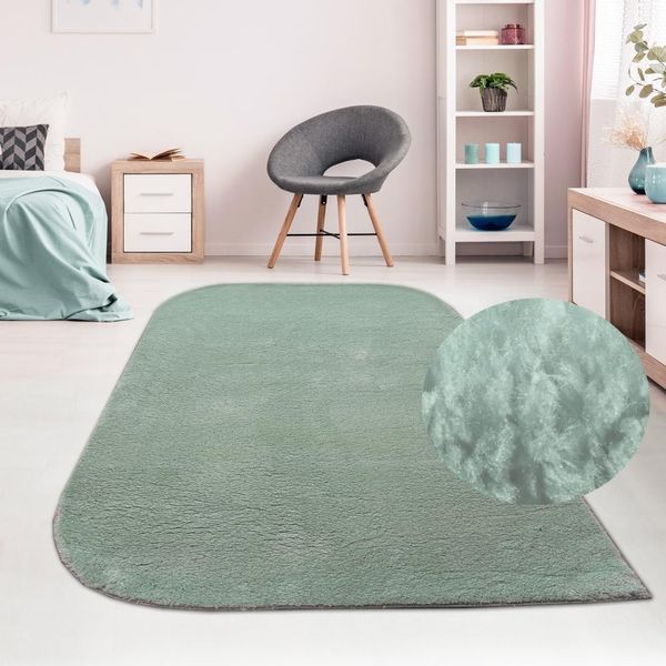 Tappeto Lavabile Per La Camera Da Letto - Angoli Arrotondati - Verde Dimensioni - 120 X 170 Cm-image