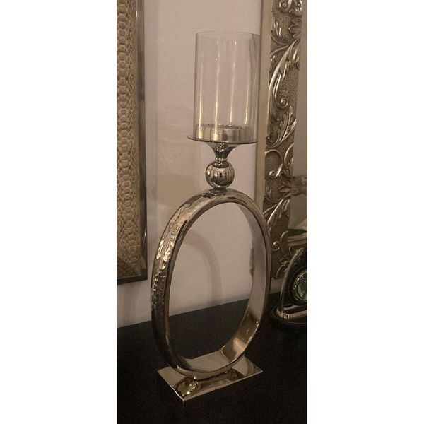 Casa Padrino Candeliere Di Design Argento 25 X 10 X H. 63 Cm - Candeliere Decorativo In Alluminio - Accessori Decorativi-image
