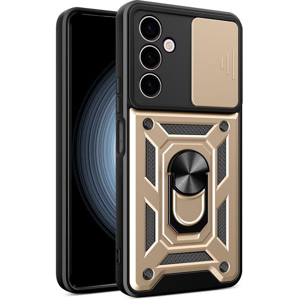 Custodia Per Samsung Galaxy A24 4G Con Anello Supporto Supporto Slitta Fotocamera Protezione Tpu Pc Ibrido Custodia Del Telefono Cellulare Oro-image