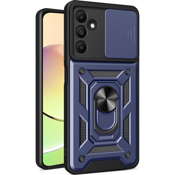Custodia Per Samsung Galaxy A15 Con Anello Supporto Supporto Slitta Fotocamera Protezione Tpu Pc Hybrid Custodia Per Cellulare Blu-image